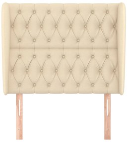 vidaXL Κεφαλάρι με Πτερύγια Κρεμ 93 x 23 x 118/128 εκ. Υφασμάτινο