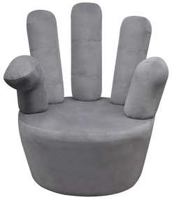vidaXL Πολυθρόνα σε Σχήμα Χεριού Γκρι Βελούδινη