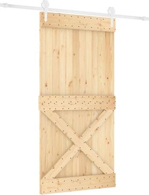 vidaXL Συρόμενη Πόρτα Φυσικό και Λευκό 100 x 210 cm