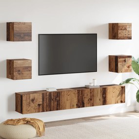 vidaXL Σετ επίπλου τηλεόρασης 6 pcs Καφέ 200 x 30 x 30 cm