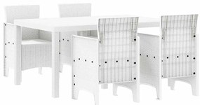 vidaXL Σέτ φαγητού για κήπο 5 pcs Λευκό Rattan Polt