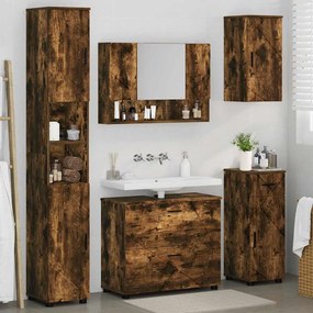vidaXL Σετ Επίπλων Μπάνιου 5 pcs Καπνιστή δρυς 30 x 35 x 192 εκ.