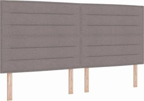 vidaXL LED Κρεβάτι με βάθρο με στρώμα Taupe 200 x 200 cm ύφασμα