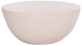 Τραπεζάκι Σαλονιού ALLAN Στρόγγυλο Fiber Cement σε Ανοιχτό Μπέζ Φ92x49Υεκ. 92x92x49 εκ.