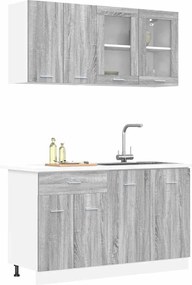 vidaXL Μονάδα κουζίνας Lyon 4 pcs Γκρι Sonoma Επεξεργασμένο Ξύλο