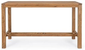 Τραπέζι Μπαρ Maricruz Μασίφ Ξύλο Teak Καφέ  180x80x105εκ. - Καφέ