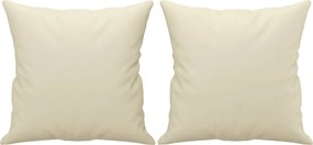 vidaXL Πολυθρόνες Σετ 4 Τεμαχίων Κρεμ Συνθετικό Δέρμα με Μαξιλάρια