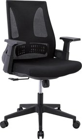 BF8760 Πολυθρόνα Γραφείου, Mesh Μαύρο, Ύφασμα Μαύρο   1τμχ