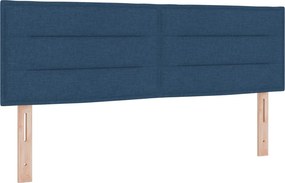 vidaXL LED Κρεβάτι αποθήκευσης με στρώμα Μπλε 140 x 200 cm Ύφασμα