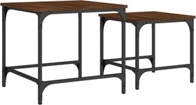 vidaXL Τραπεζάκια Ζιγκόν 2 τεμ. Καφέ Δρυς από Επεξεργασμένο Ξύλο