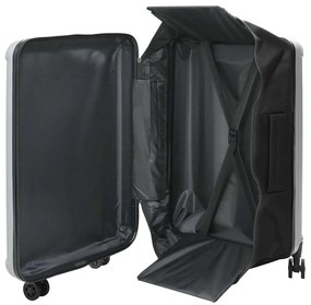 vidaXL Βαλίτσα με κλειδαριά Ασημί 50 x 30 x 76 εκ. ΑΒΣ Πλαστικό
