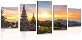 Εικόνα 5 μερών μια ανατολή του ηλίου πάνω από την Ταϊλάνδη