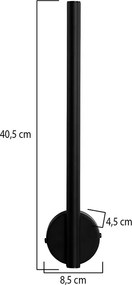 Απλίκα Τοίχου LED Heronia Line Black 01-0427