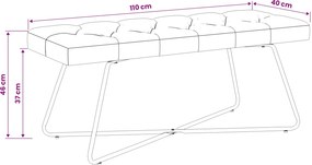 vidaXL Πάγκος με κουμπωτές επιφάνειες Ροζ 110 x 40 x 46 cm Ύφασμα