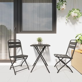 vidaXL Σετ Bistro 3 Τεμαχίων Ανθρακί Ατσάλι