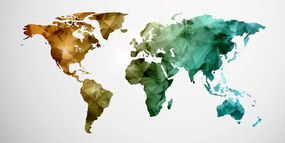 Εικόνα στον πολυγωνικό παγκόσμιο χάρτη με χρώμα φελλού - 100x50  smiley