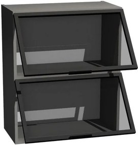 Κρεμαστό ντουλάπι βιτρίνα Italia WOW9/72-Μαύρο