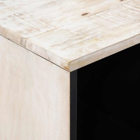 vidaXL Πλαϊνό γραφείο Λευκό 80 x 33,5 x 75 εκ Στερεό ξύλο μάνγκο