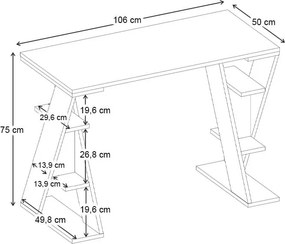 Γραφείο εργασίας Papillon Megapap χρώμα ανθρακί 106x50x75εκ