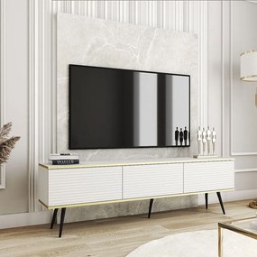 Έπιπλο Τηλεόρασης Oro P_ORO_BTV_Bi_MDF_BL 175x32x53cm White-Black