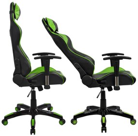 ΠΟΛΥΘΡΟΝΑ GAMING RACING HM1056.03 ΜΑΥΡΟ - ΠΡΑΣΙΝΟ PU 67x70x134 εκ. (1 Τεμμάχια)