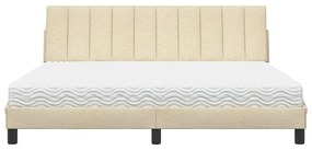 vidaXL Κρεβάτι Κρεμ 180x200 εκ. Υφασμάτινο