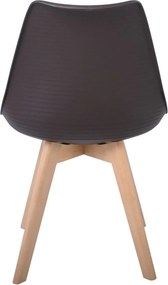 MARTIN STRIPE Καρέκλα Ξύλινο Πόδι, PP Καφέ   4τμχ