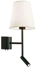Φωτιστικό Τοίχου - Απλίκα Sonia 4260600 E27 White-Black Viokef Μέταλλο,Ύφασμα