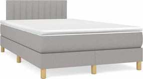 vidaXL Κρεβάτι Boxspring με Στρώμα &amp; LED Αν.Γκρι 120x190εκ. Υφασμάτινο