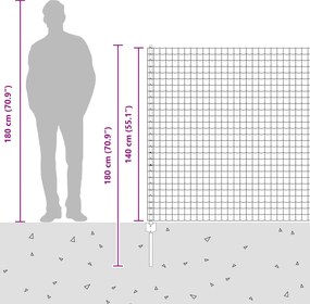 vidaXL Περίφραξη Euro με Στήλη 10 x 1,4 μ Γαλβανισμένος Χάλυβας Ασημί