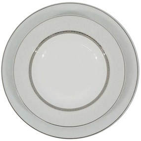 Σερβίτσιο Πιάτα Φαγητού Ανάγλυφο (Σετ 20Τμχ) R11339-20 White-Silver Ankor 20 τμχ Πορσελάνη