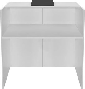 Γραφείο υποδοχής - reception Hola Megapap χρώμα λευκό - ανθρακί 93,6x45,2x110,3εκ.