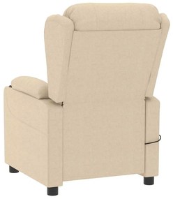 vidaXL Πολυθρόνα Μασάζ Κρεμ Υφασμάτινη