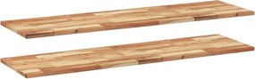vidaXL Ράφια Κρεμαστά 2 Τεμ. 140x40x2εκ. Φινίρισμα Λαδιού Μασίφ Ακακία