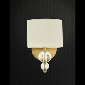Φωτιστικό Τοίχου-Απλίκα Gioconda/A 33113 Φ15x20x29cm 1xE14 Ivory-Gold Sikrea Metal, Glass