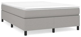 vidaXL Κρεβάτι Boxspring με Στρώμα Ανοιχτό Γκρι 140x190 εκ. Υφασμάτινο