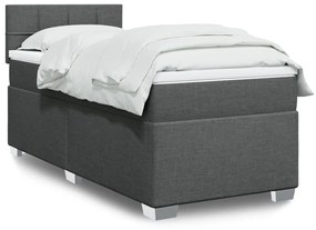 vidaXL Κρεβάτι Boxspring με Στρώμα Σκούρο Γκρι 80x200 εκ. Υφασμάτινο