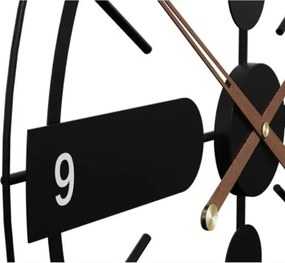 Stewehome Μοντέρνο ιταλικό ρολόι τοίχου από μέταλλο Μαύρο