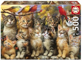 Παζλ Educa Gatitos y Pájaros 500 Τεμάχια