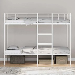 vidaXL Κουκέτα χωρίς στρώμα Λευκό 90x200 cm Ατσάλι