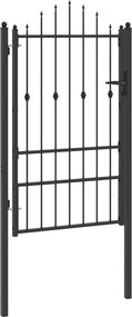 vidaXL Πύλη Φράχτη ASTEN 100 x 150 cm Μέταλλο Μαύρο Κλειδώσιμο