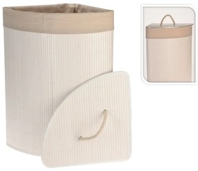 Bathroom Solutions Καλάθι Άπλυτων Γωνιακό Λευκό από Μπαμπού