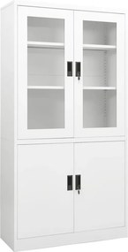 vidaXL Ντουλάπα Γραφείου 90 x 40 x 180 εκ. Λευκή Ατσάλινη