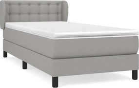 vidaXL Κρεβάτι Boxspring με Στρώμα Ανοιχτό Γκρι 100x200 εκ. Υφασμάτινο