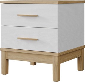 Κομοδίνο Ξύλο / Λευκό Δρυς DELUFI 48x45x54.3