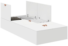 vidaXL Κρεβάτι με αποθηκευτικό χώρο Λευκό 75x190 εκ