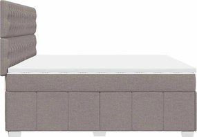 vidaXL Κρεβάτι Boxspring με Στρώμα Taupe 200x200 εκ. Υφασμάτινο