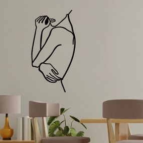 Decorative Metal Wall Accessory Woman 2 Black