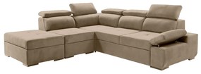 Γωνιακός καναπές κρεβάτι Amelia με αποθηκευτικό χώρο, Ανοιχτό Μπεζ 280x253x85cm Αριστερή γωνία - AME-TED-23