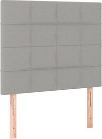 vidaXL Κρεβάτι Boxspring με Στρώμα &amp; LED Αν.Γκρι 80x200 εκ. Υφασμάτινο